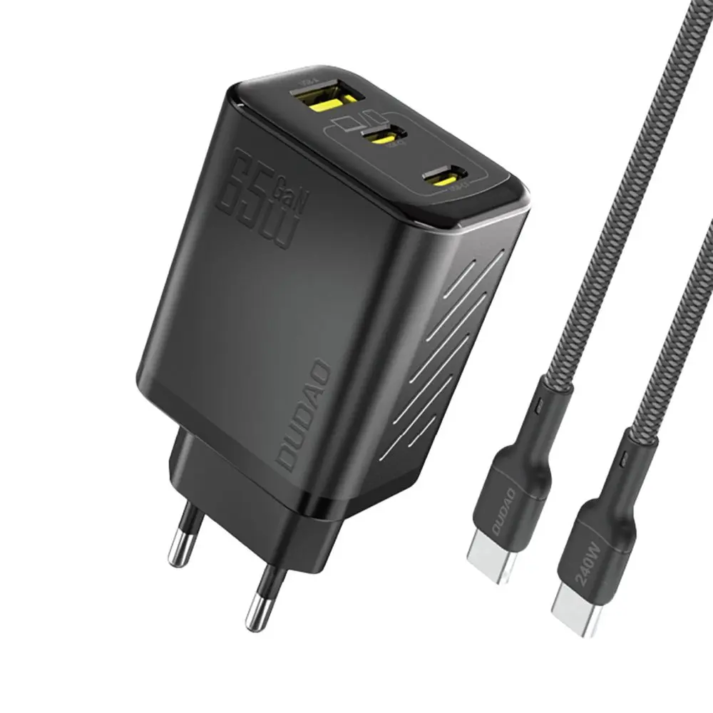 Dudao A29C nabíječka + USB-C kabel, 65W, GaN, černá