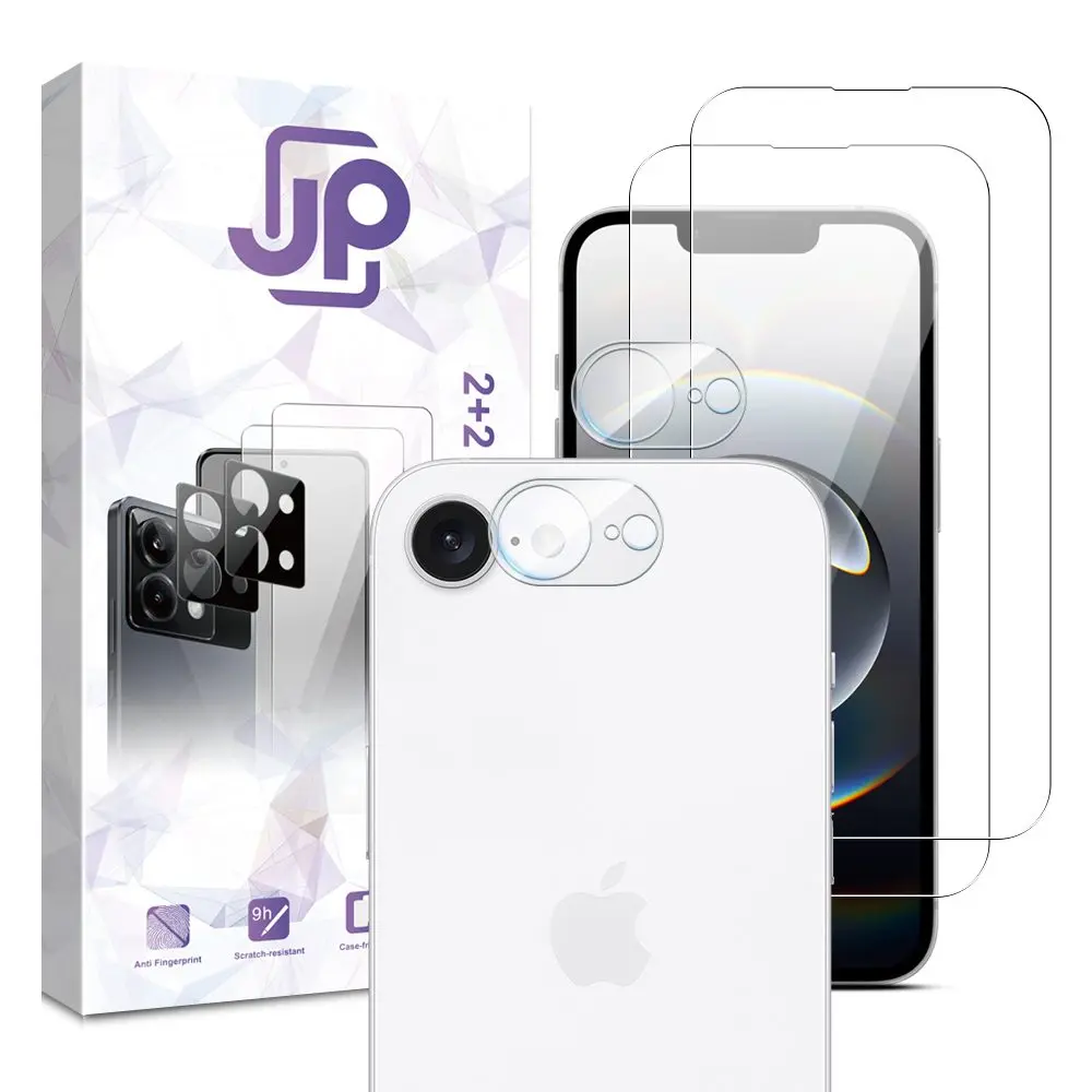 JP Combo pack, Sada 2 tvrzených skel a 2 sklíček na fotoaparát, iPhone 16e / 17e
