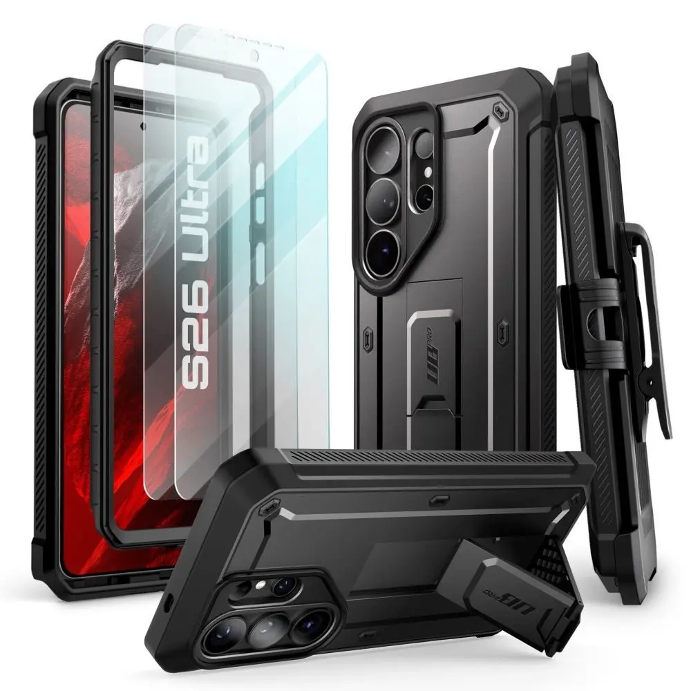 Supcase Unicorn Beetle Pro + tvrzené sklo (2 kusy), Samsung Galaxy S26 Ultra, černé