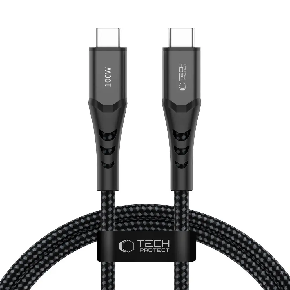Tech-Protect UB11T UltraBoost kabel USB-C, PD100W/QC3.0, 1m, černý