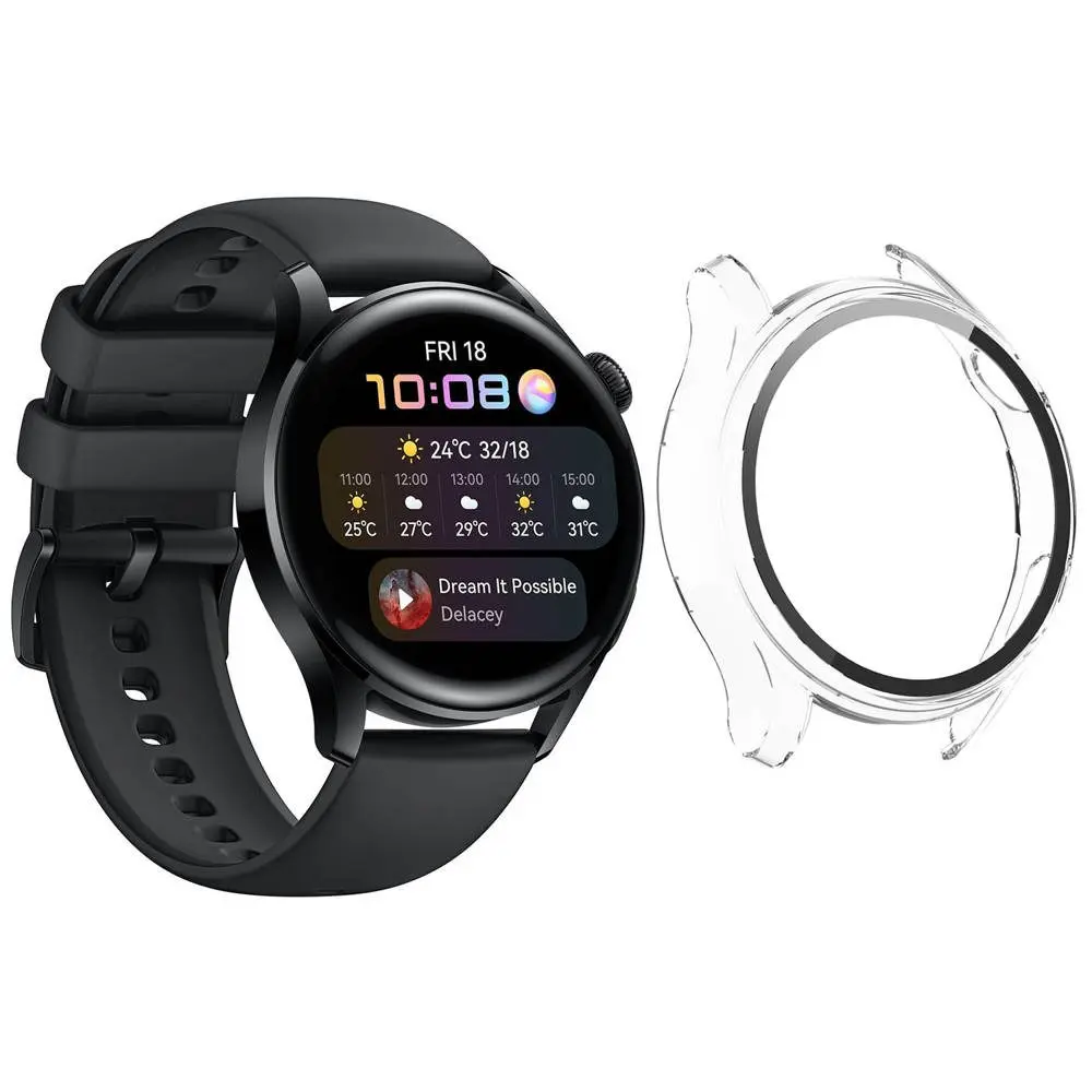 Pouzdro 2v1 se sklem pro Huawei Watch GT 2, 42 mm, průhledné