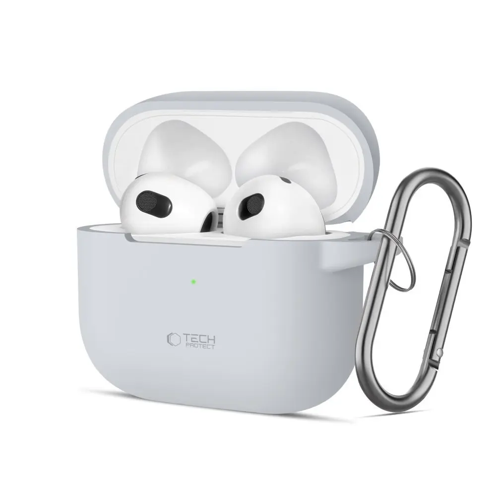 Tech-Protect Silikonové pouzdro, Apple AirPods 3, šedé