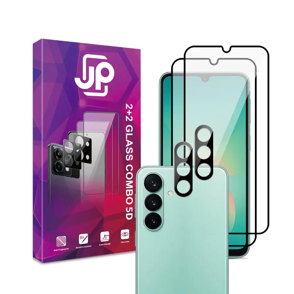JP 5D Combo pack, Sada 2 5D tvrzených skel a 2 sklíček na fotoaparát, Samsung Galaxy A27