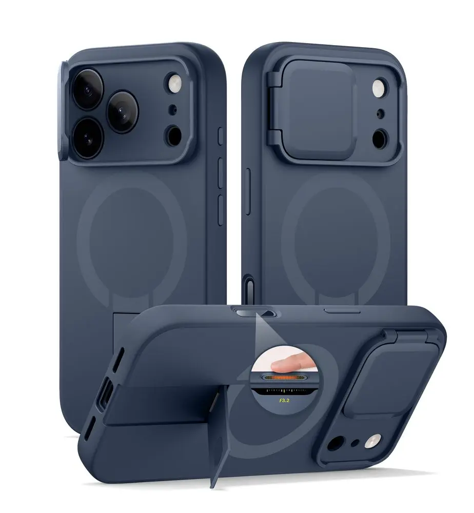 Suritch MagSafe Kickstand Camprotector obal iPhone 17 Pro, modrý