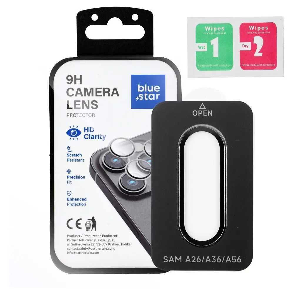 BlueStar Easy Install sklo na fotoaparát, Samsung Galaxy A36, černé