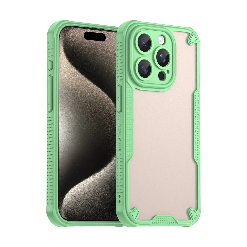 ArmorShield Hybrid Case, iPhone 15 Pro, zelený