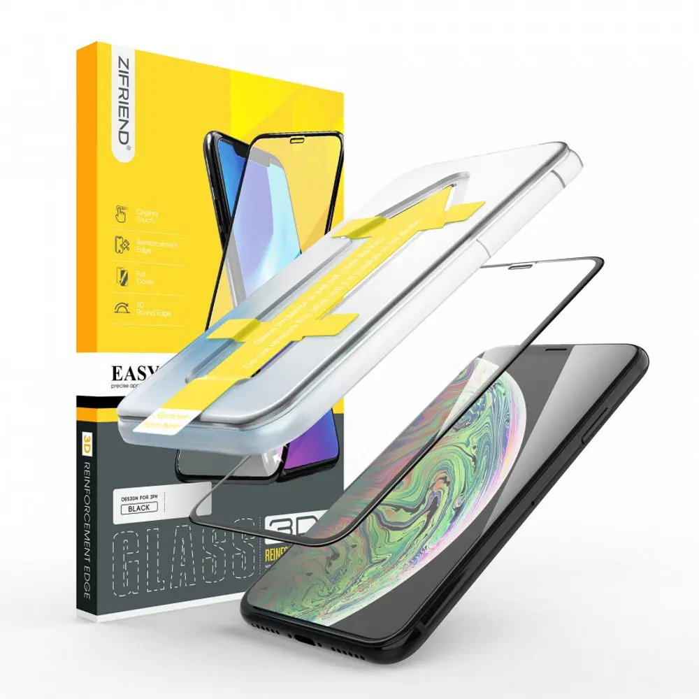 Zifriend, iPhone 11 Pro, 3D Tvrzené sklo Full cover s aplikátorem, černé
