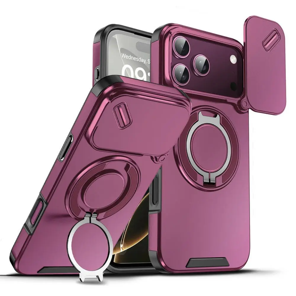 Camslide Stand obal, iPhone 18 Pro Max, vínový