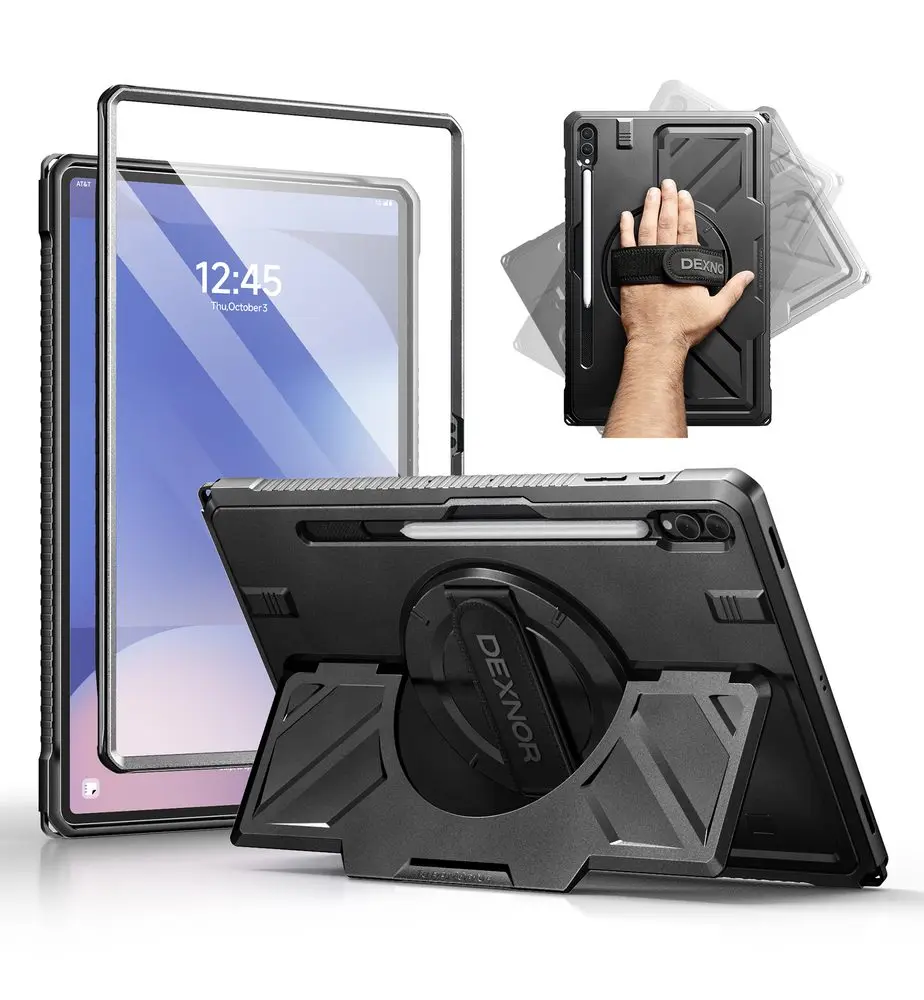 Dexnor 360 Rotating obal, Samsung Galaxy Tab S8 Ultra / S9 Ultra / S10 Ultra, černý