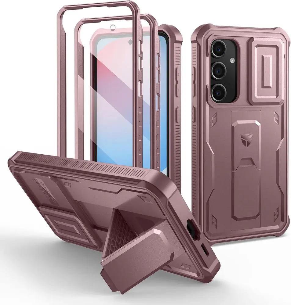 Dexnor 360 Kickstand Camprotector obal Samsung Galaxy S24 FE, růžový