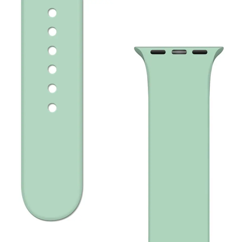 Silikonový řemínek APS Apple Watch 2 / 3 / 4 / 5 / 6 / 7 / 8 / SE 1 / 2 / 3 (42, 44, 45 mm), světle zelený