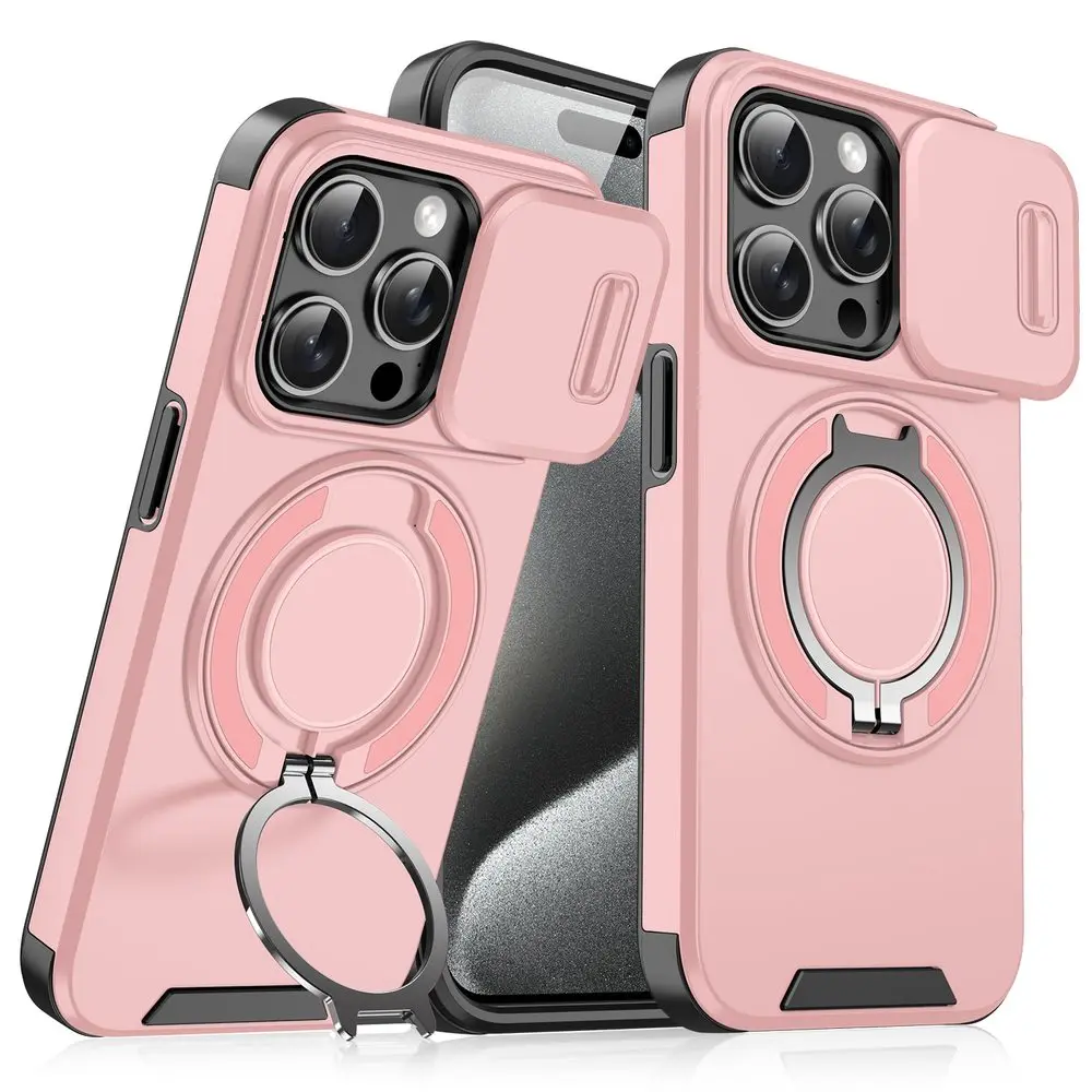 Camslide Stand obal, iPhone 15, růžový