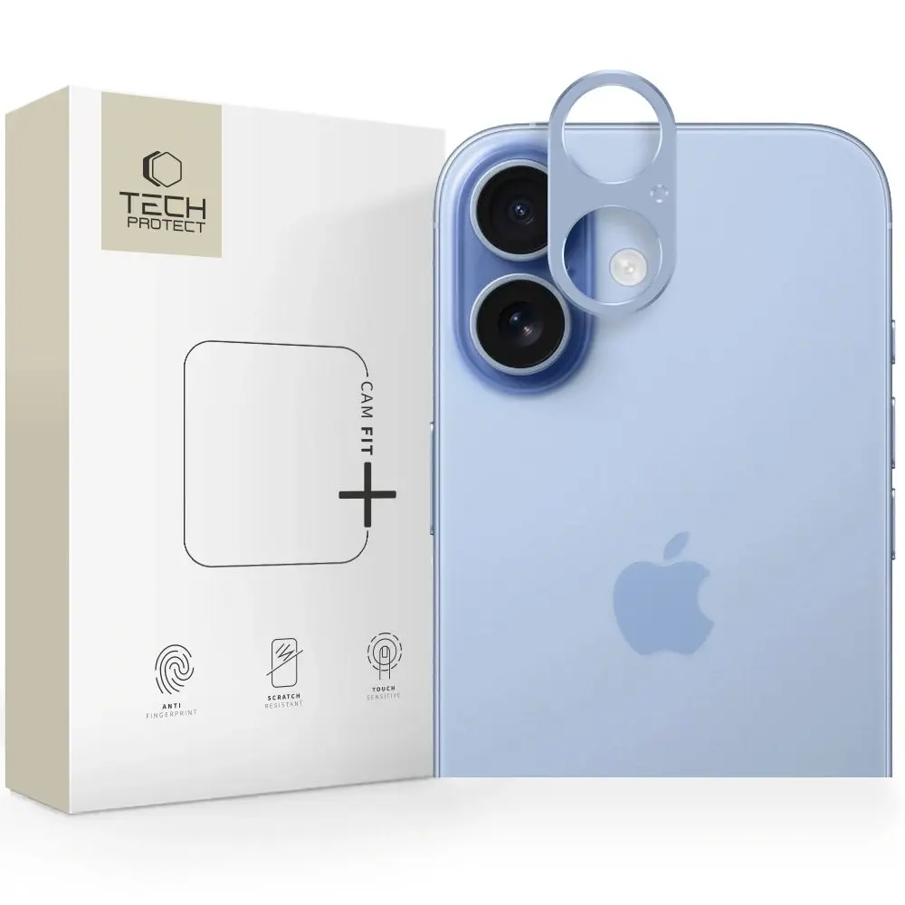 Tech-Protect Camalloy Fit+, ochranný kryt fotoaparátu, iPhone 17, modrý