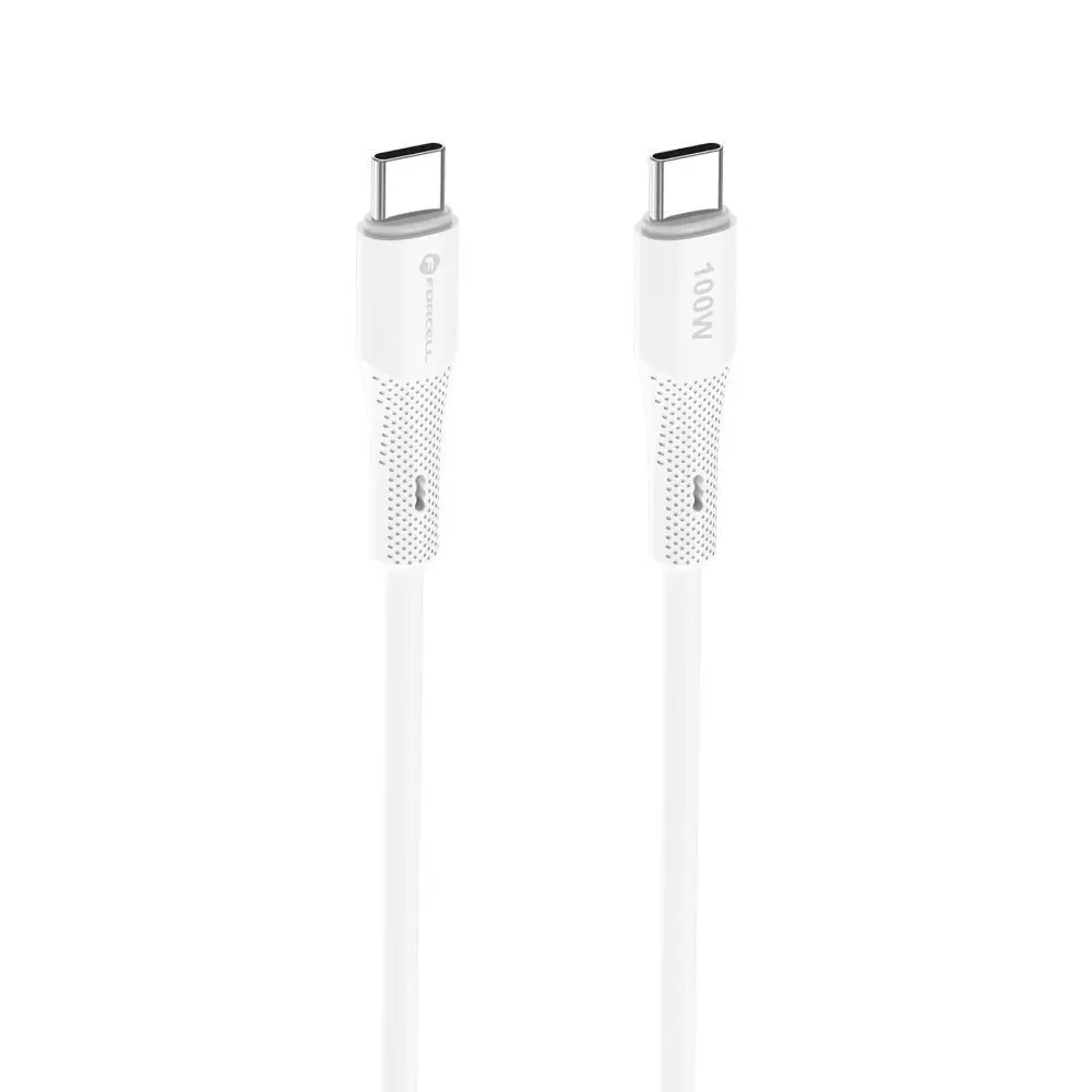 Forcell F-Energy kabel USB-C - USB-C, QC4.0, PD, 5A, 100W, 1 m, bílý