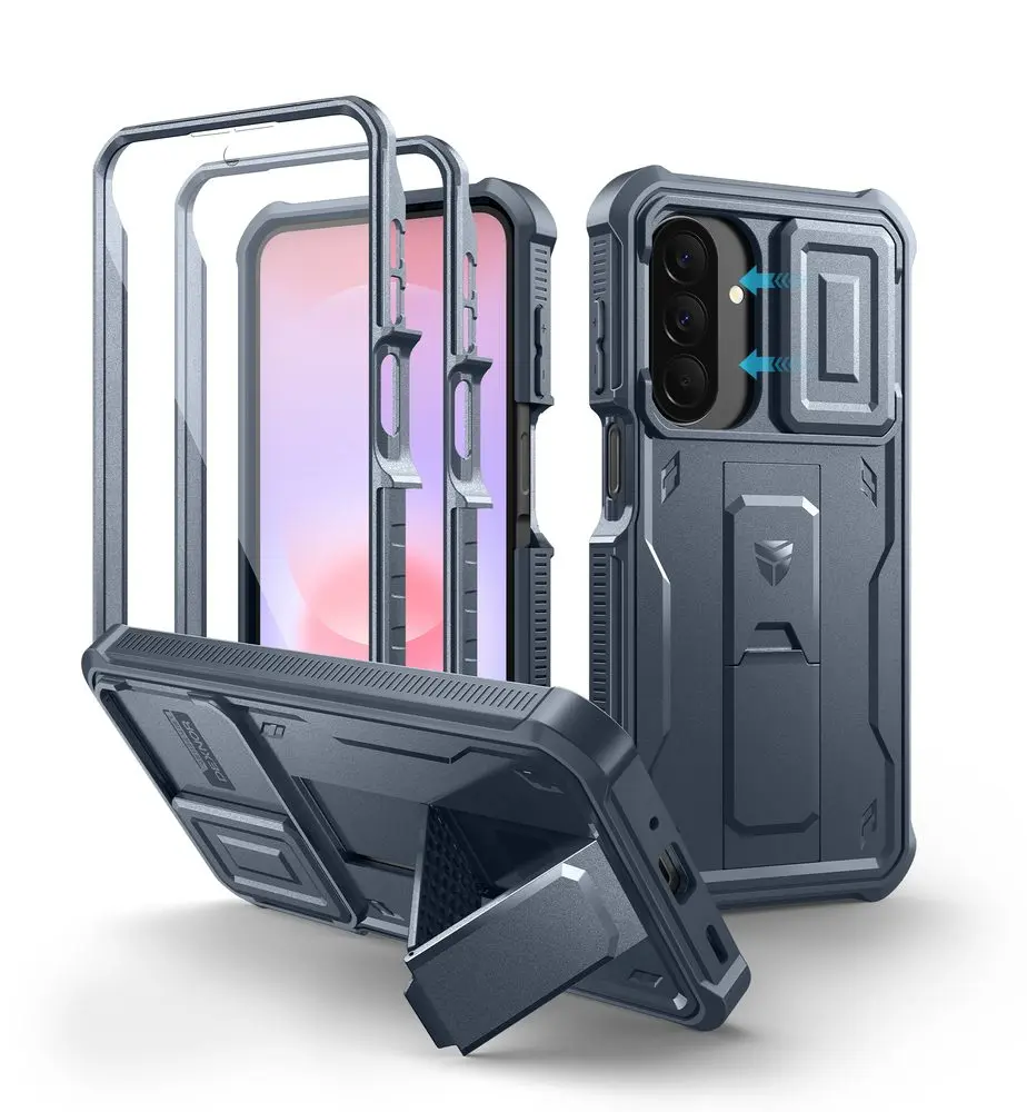 Dexnor 360 Kickstand Camprotector obal Samsung Galaxy A27, modrý