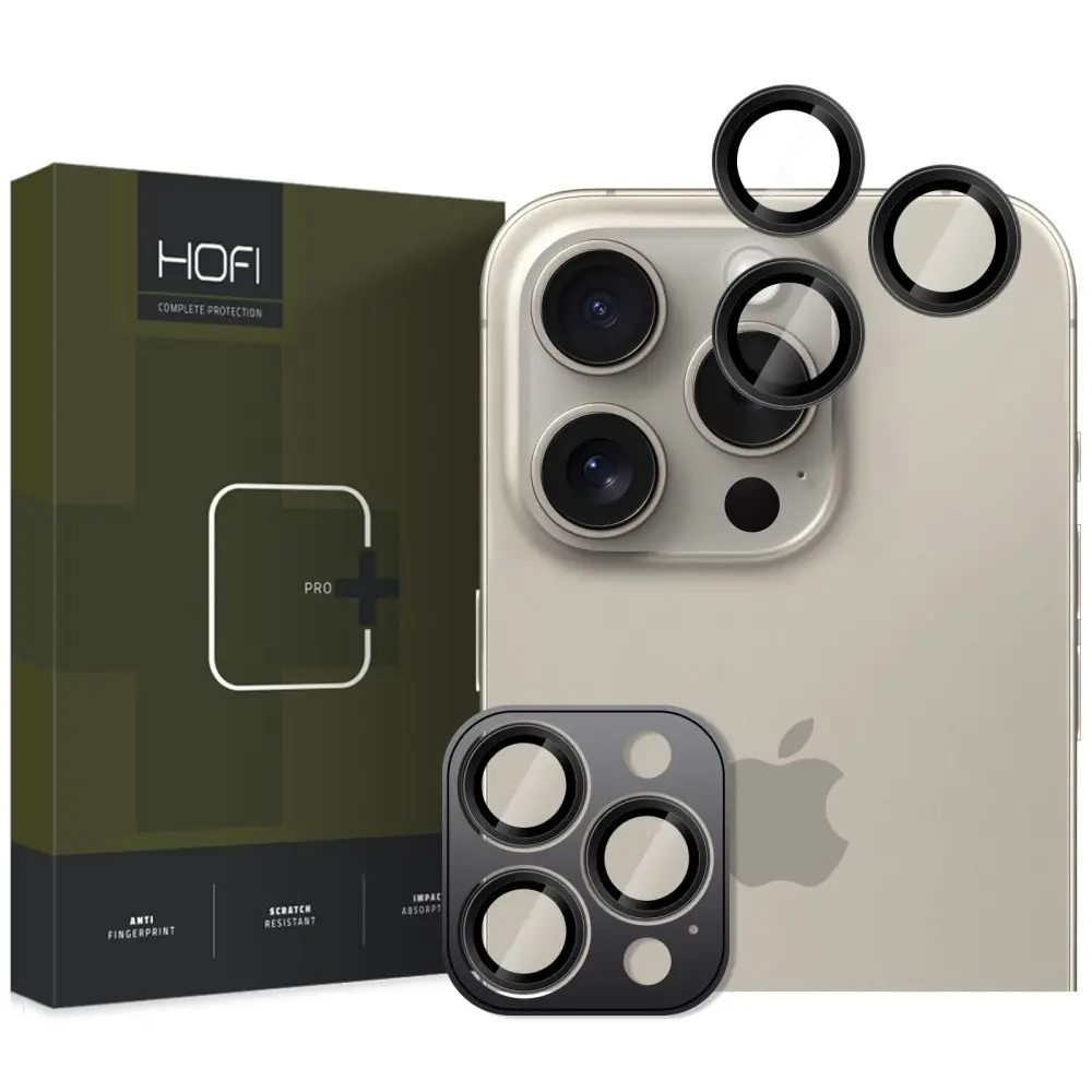 Hofi Camring Pro+, sklíčko pro čočku fotoaparátu, iPhone 16 Pro / 16 Pro Max, černé