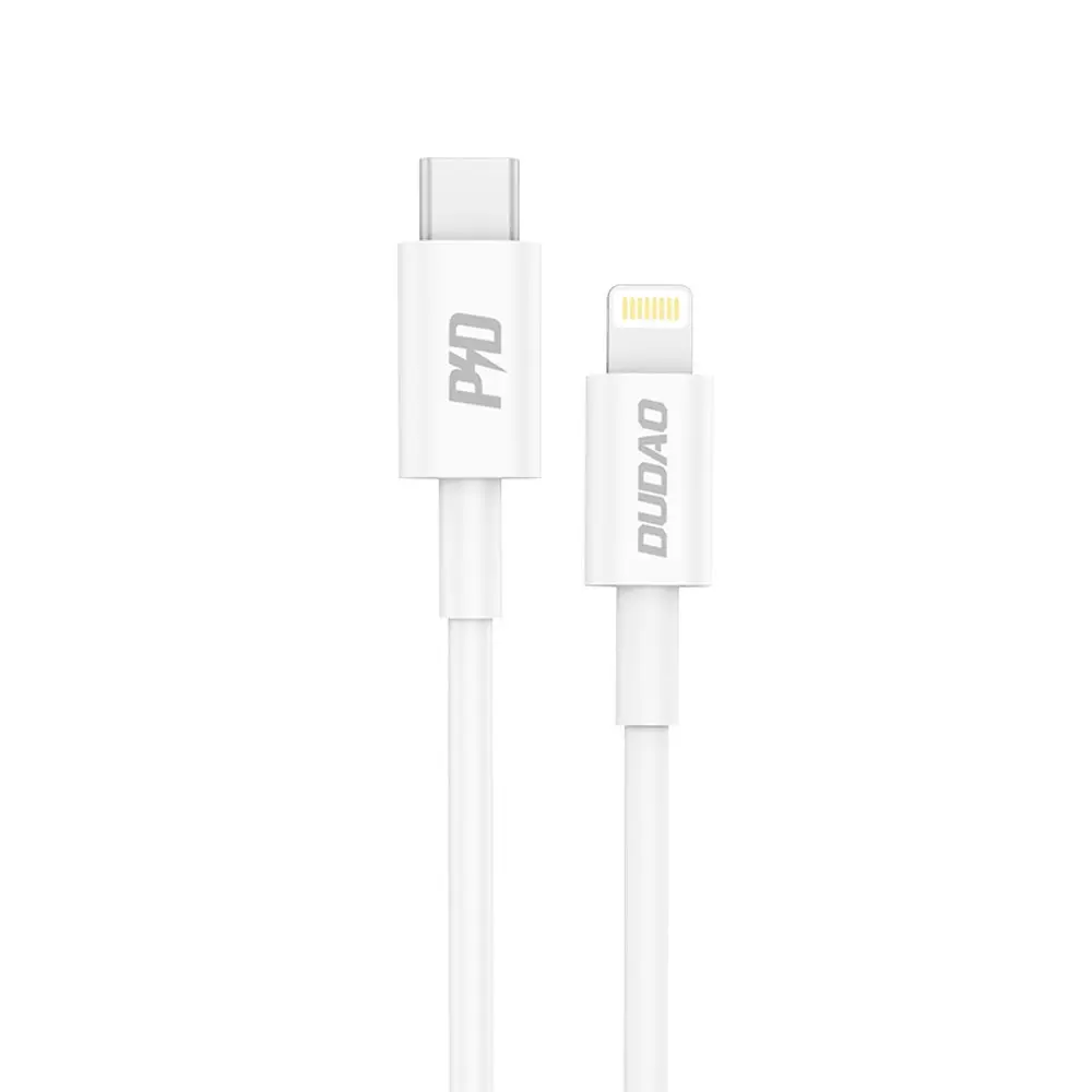 Dudao L6X kabel USB-C - Lightning, PD 20W, 1m, bílý