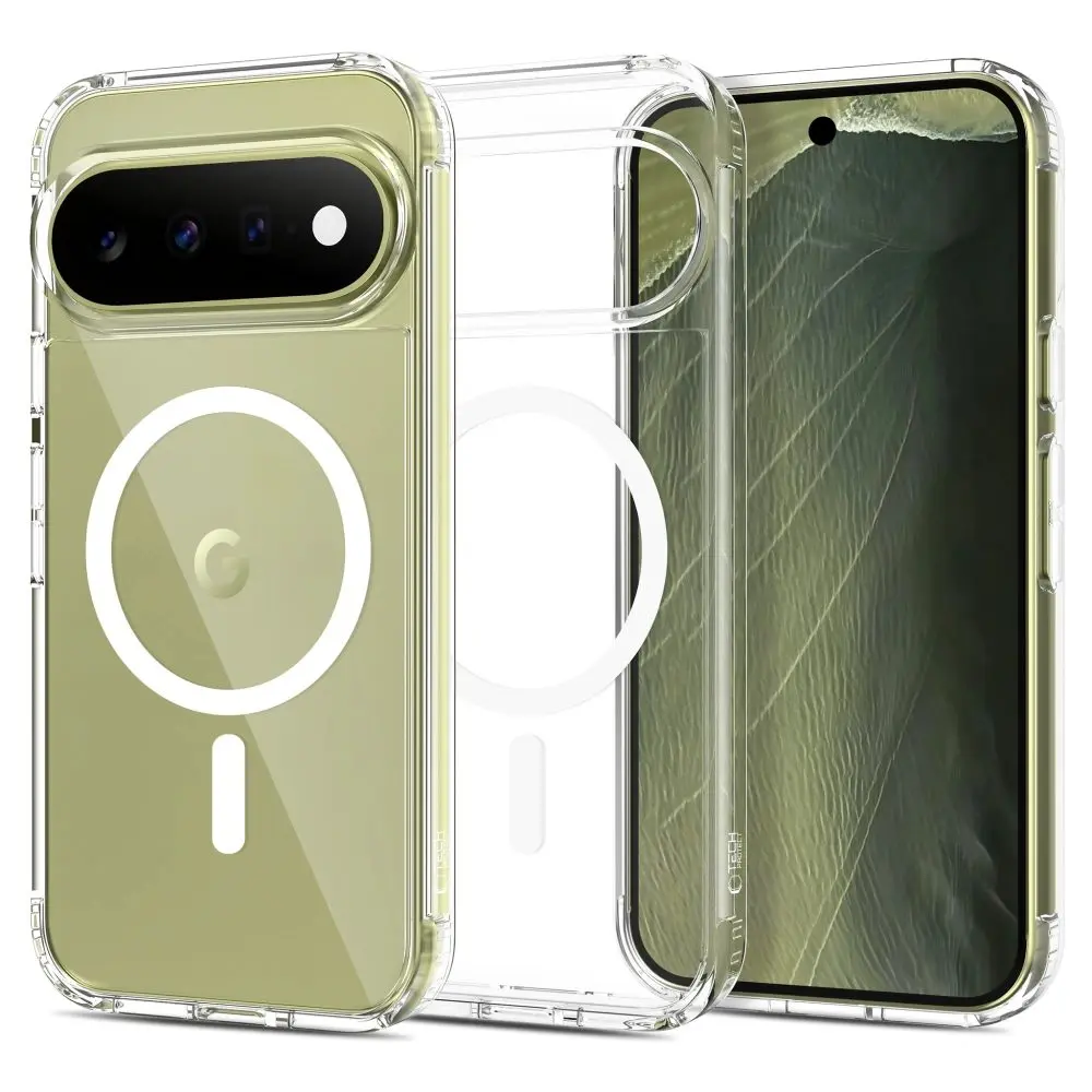Tech-Protect Flexair Hybrid s MagSafe, Google Pixel 9 / 9 Pro / 10 / 10 Pro / 11 / 11 Pro, průhledný