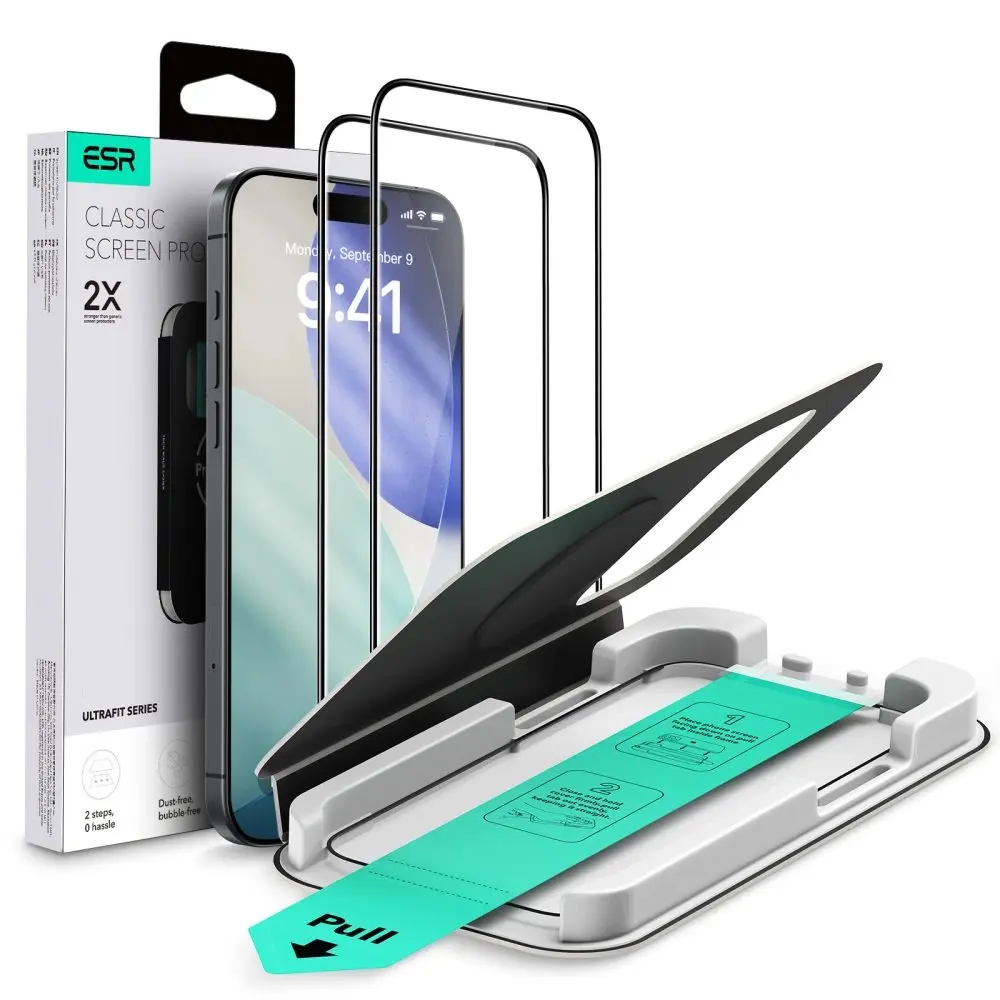 ESR tvrzené sklo UltraFit 2 kusy pro iPhone 17 Pro Max průhledné