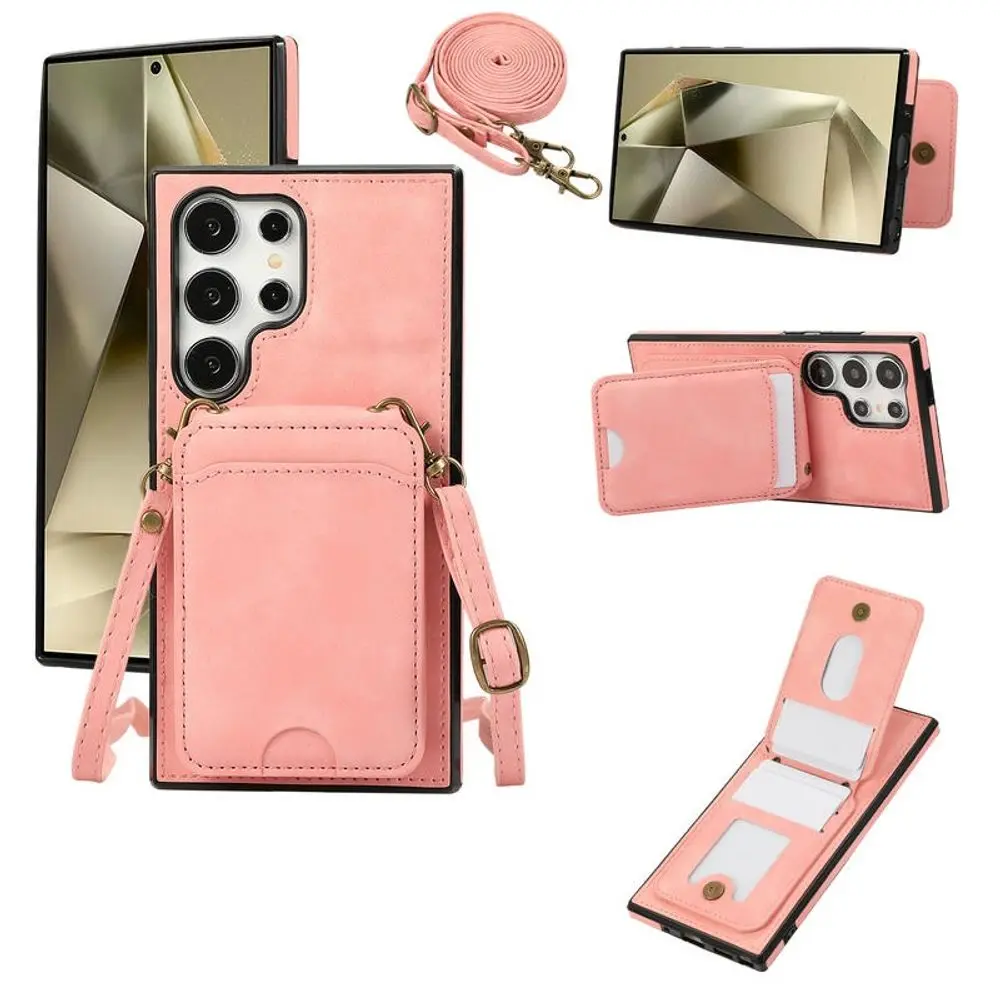 Crossbody obal, Samsung Galaxy S25 Ultra, růžový
