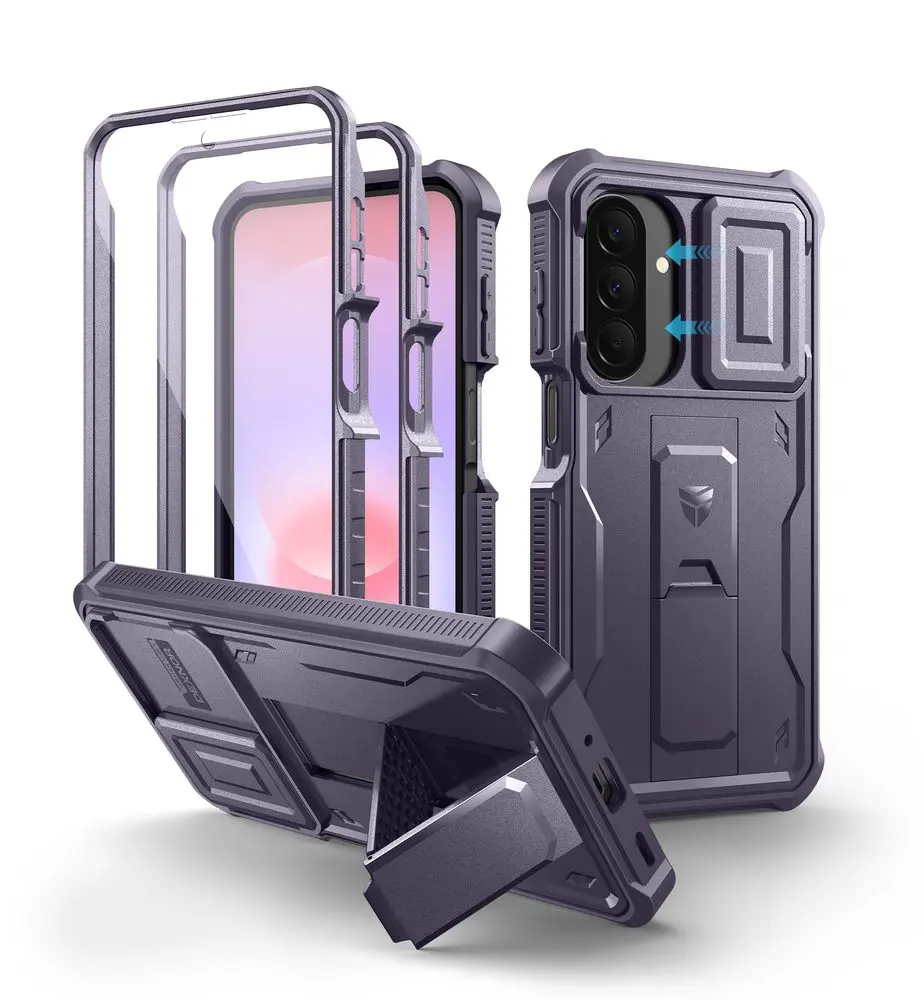 Dexnor 360 Kickstand Camprotector obal Samsung Galaxy A27, fialový