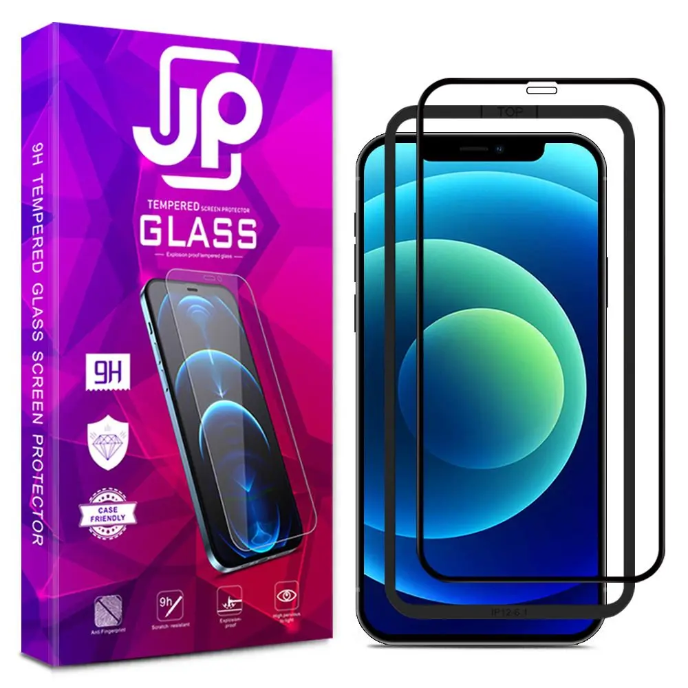 JP 3D sklo s instalačním rámečkem, iPhone 12 Mini, černé