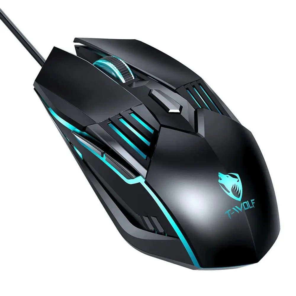 Herní RGB myš T-WOLF G560, 6 tlačítek, nastavitelné DPI až 3600, podsvícení, opletený kabel