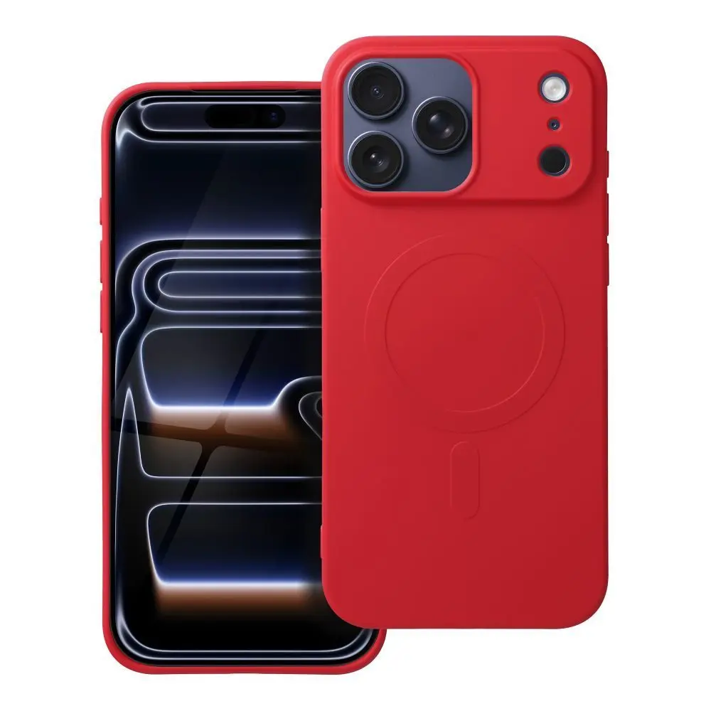 Obal Silicone Mag Cover, iPhone 17 Pro Max, červený