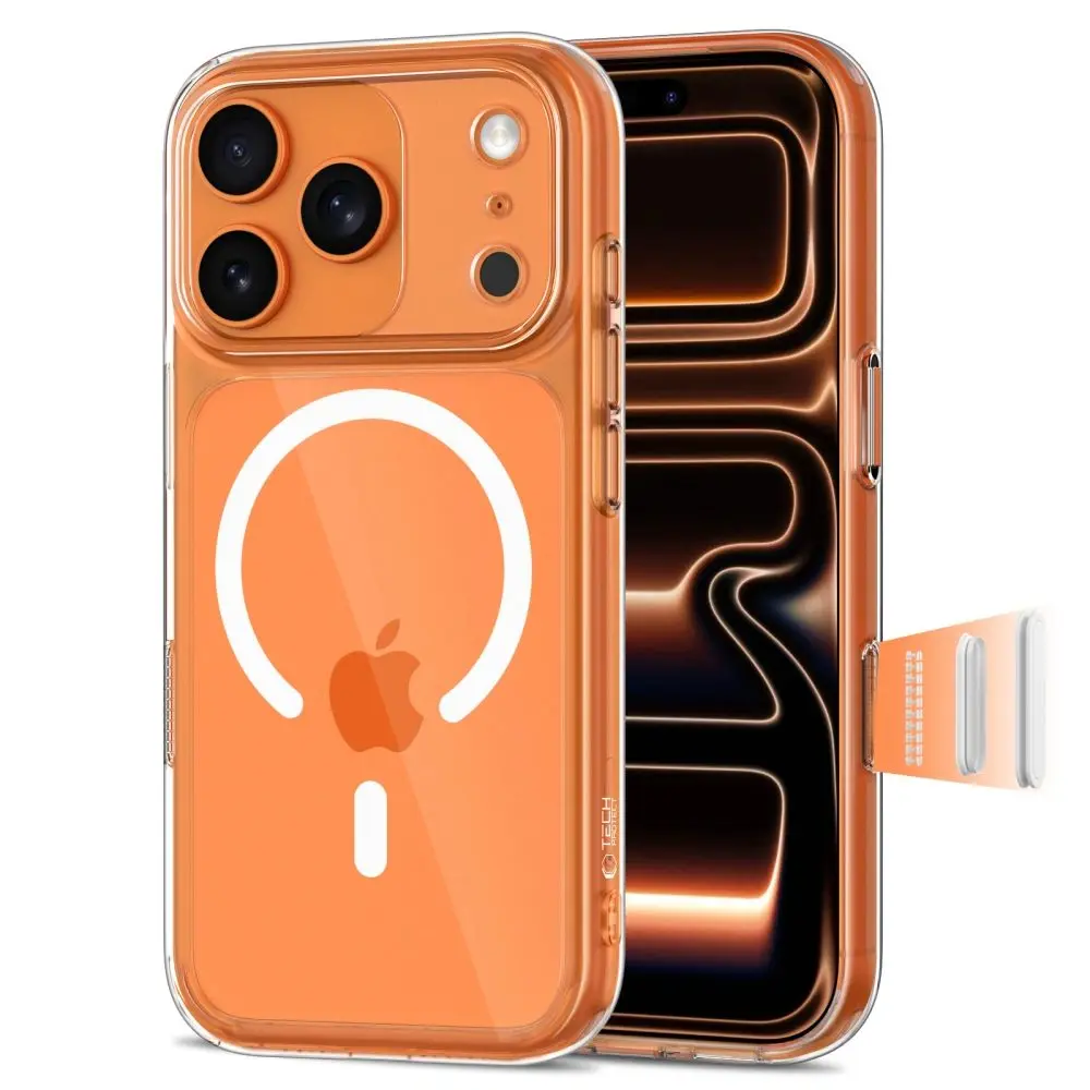 Tech-Protect MagPeak MagSafe CC, iPhone 17 Pro, průhledný