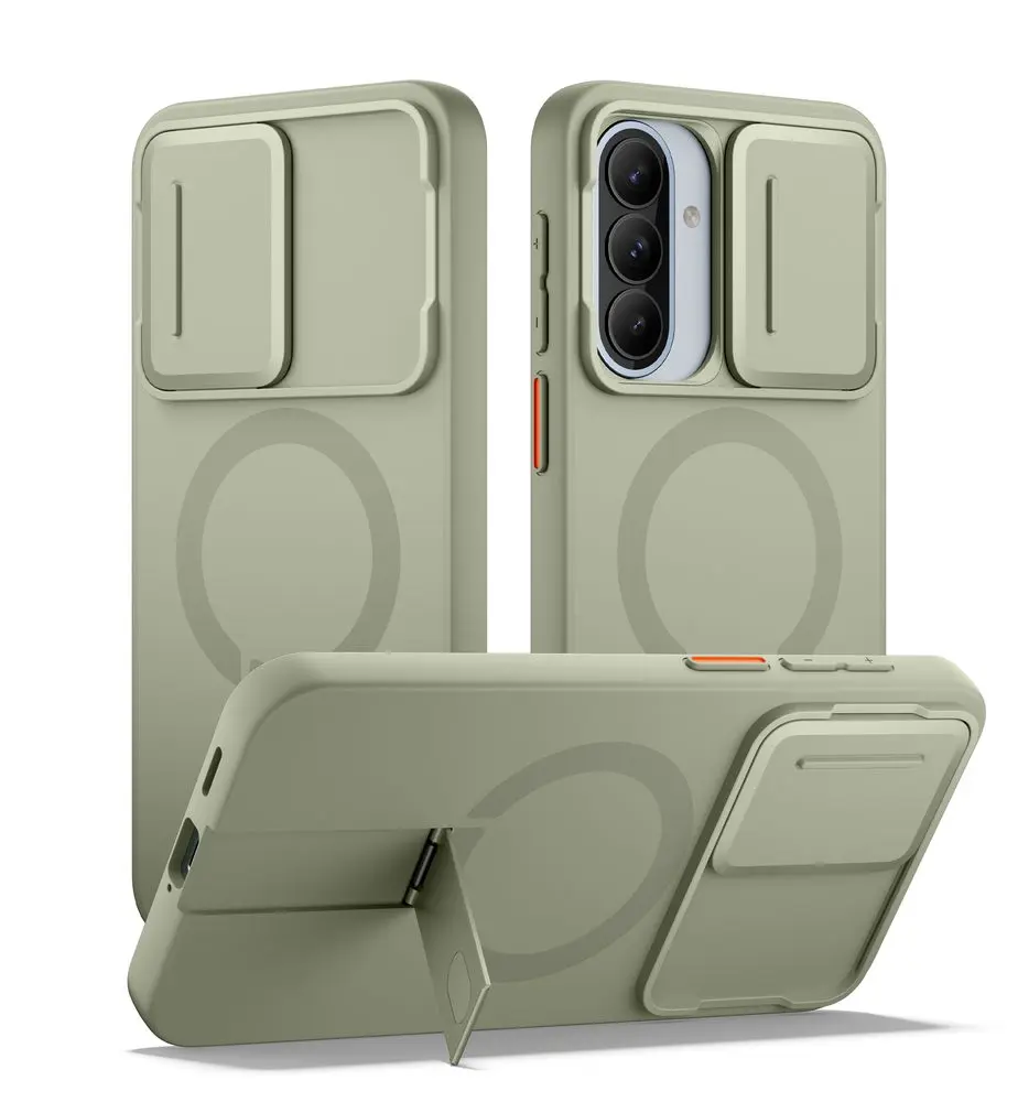 Suritch MagSafe Kickstand Camprotector obal Samsung Galaxy A57, zelený