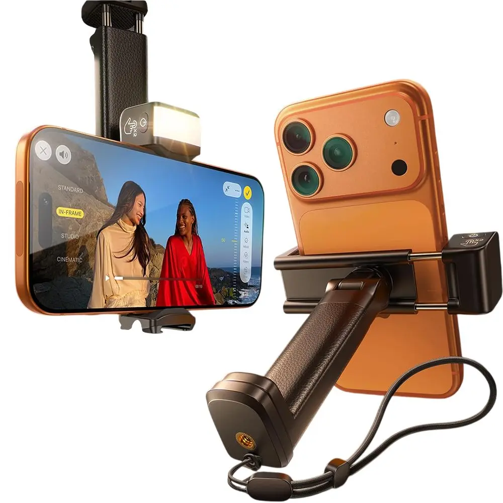 Lisen stolní držák na telefon A133, 4–6,8", LED světlo, černý