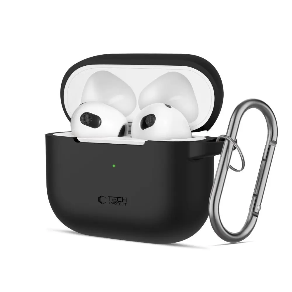 Tech-Protect Silikonové pouzdro, Apple AirPods 3, černé