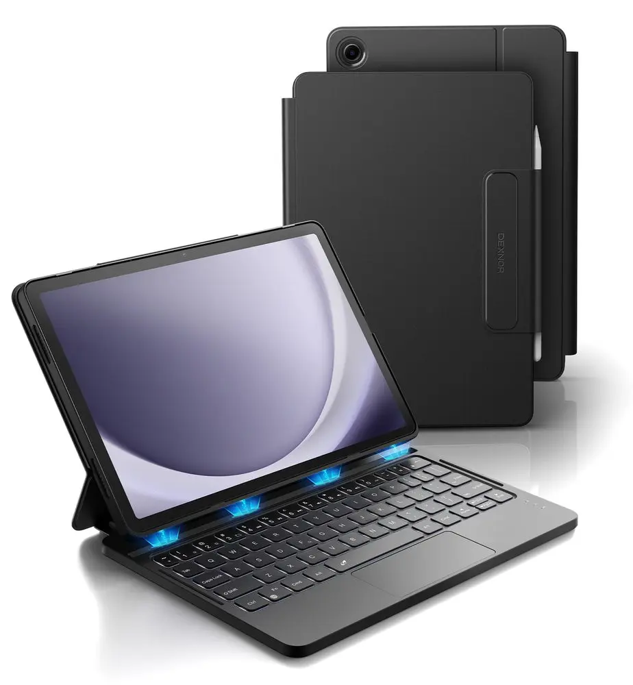 Dexnor magnetické pouzdro s klávesnicí, Samsung Galaxy Tab A9 Plus / A11 Plus, černé