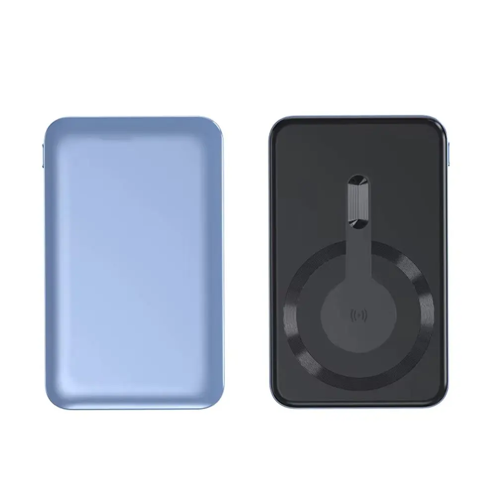 Metal Mini Magsafe bezdrátová Powerbanka, 5000mAh, Quick Charge, PD15W, modrá