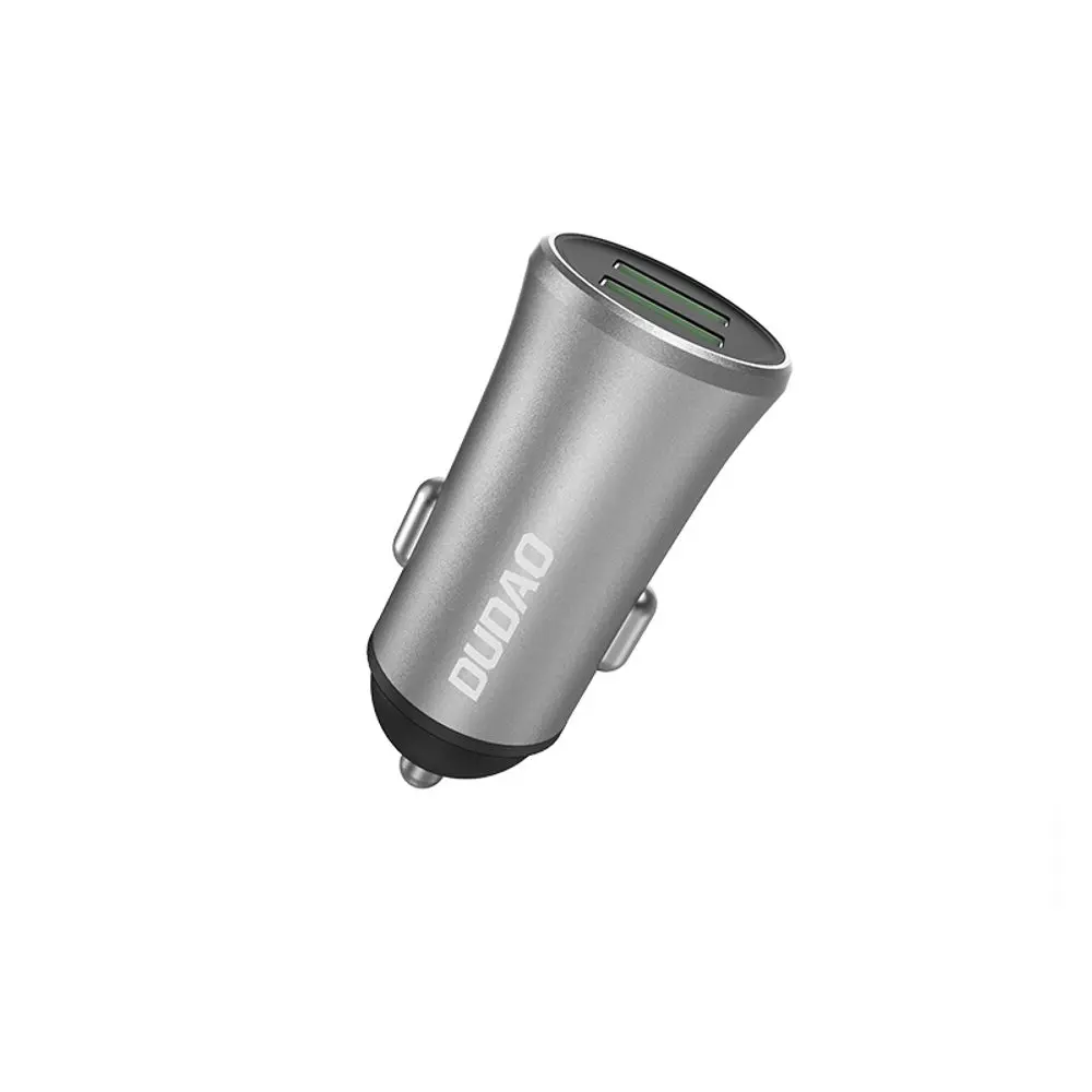 Dudao R6S chytrá autonabíječka 2× USB-A, 3,4A, stříbrná