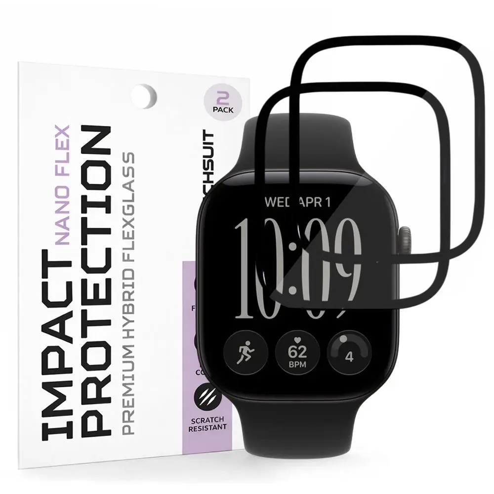 Techsuit Nano Flex, Apple Watch 12 46mm, 2 kusy, černé