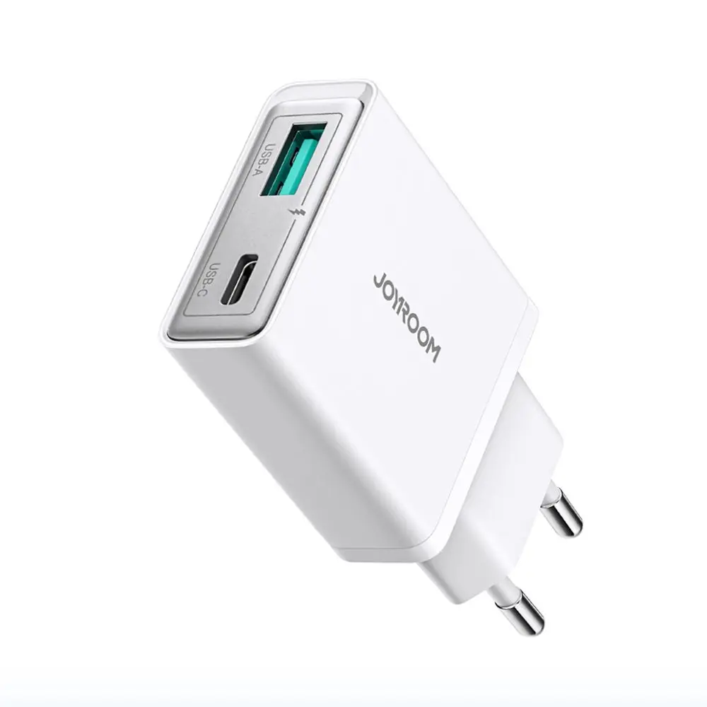 Joyroom JR-TCF14 Super tenká nabíječka USB-A + USB-C, 20W, bílá