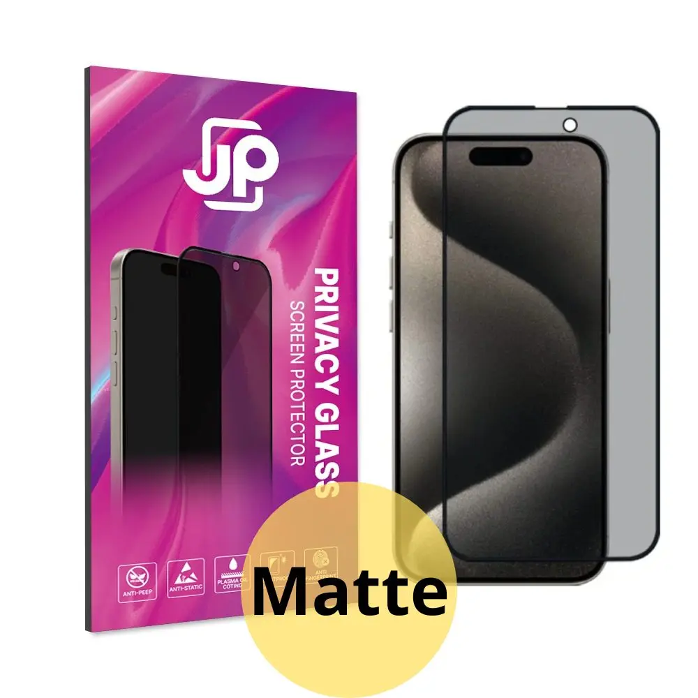 JP Matte Privacy Tvrzené sklo, iPhone 18 Pro Max, černé