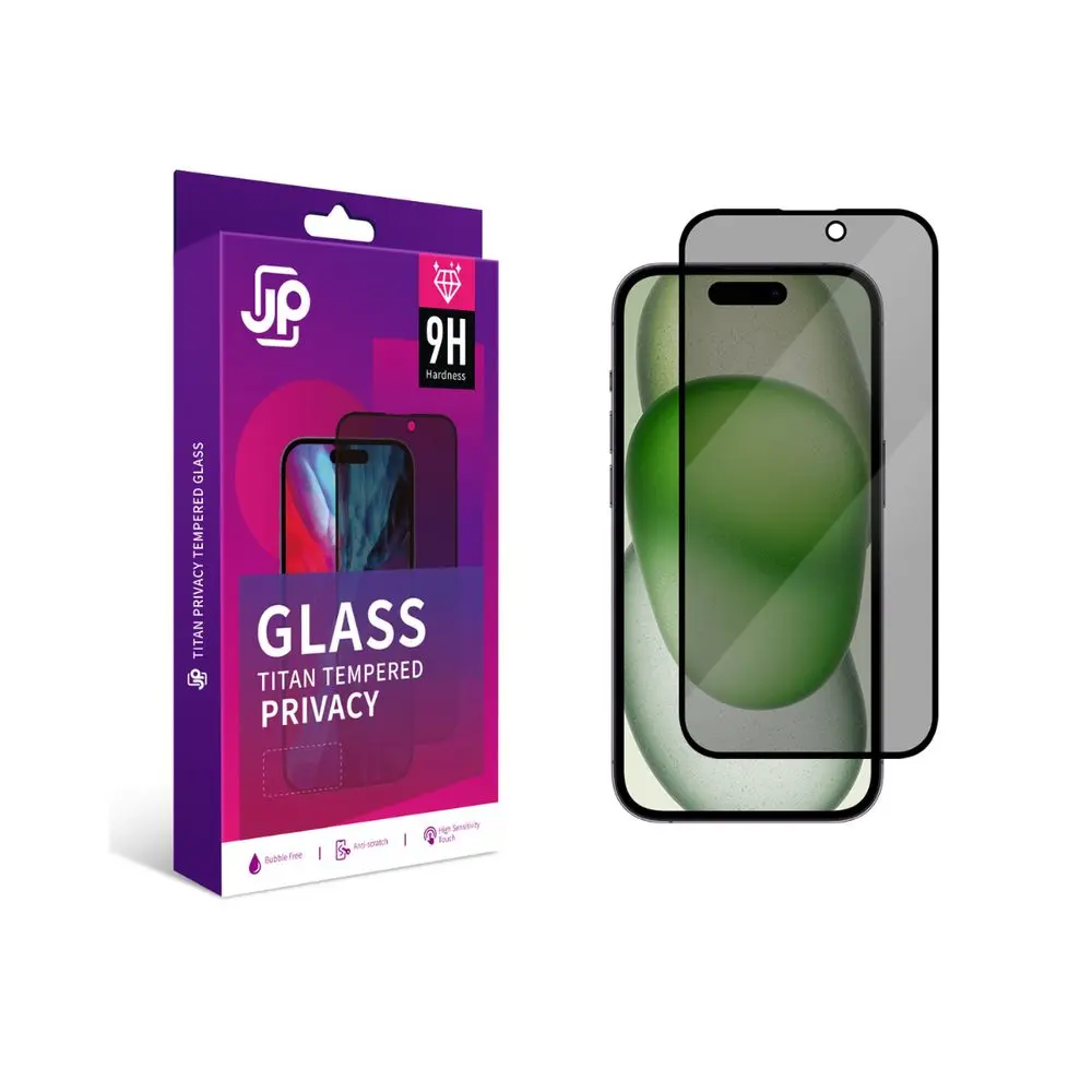 JP Titan Privacy extra odolné tvrzené sklo, iPhone 18 Pro Max, černé