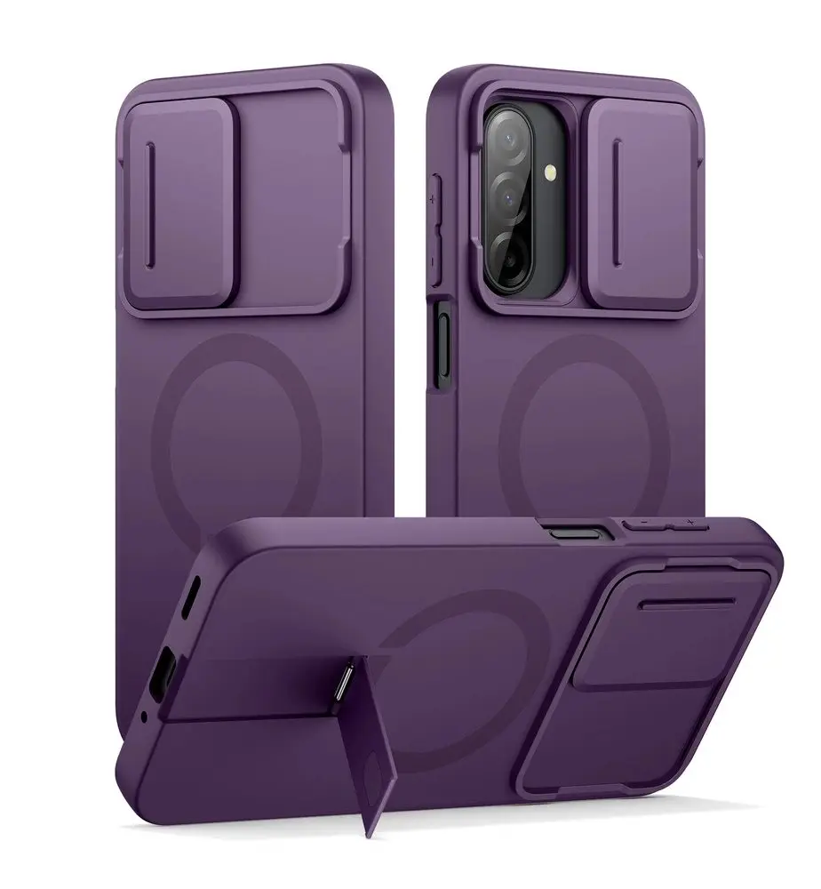 Suritch MagSafe Kickstand Camprotector obal Samsung Galaxy A17 / A26, fialový