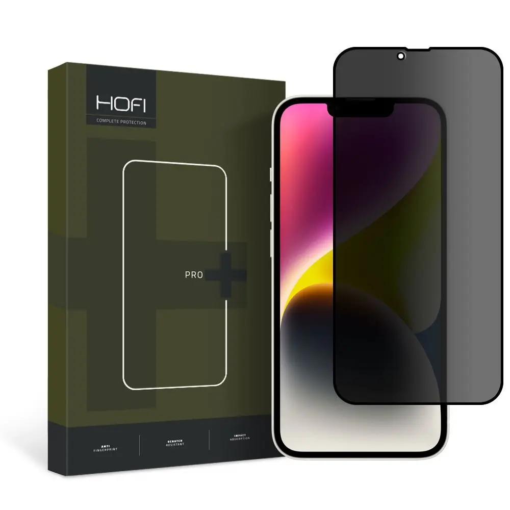Hofi Privacy Glass Pro+ Tvrzené sklo, iPhone 13 / 13 Pro / 14 / 16e / 17e