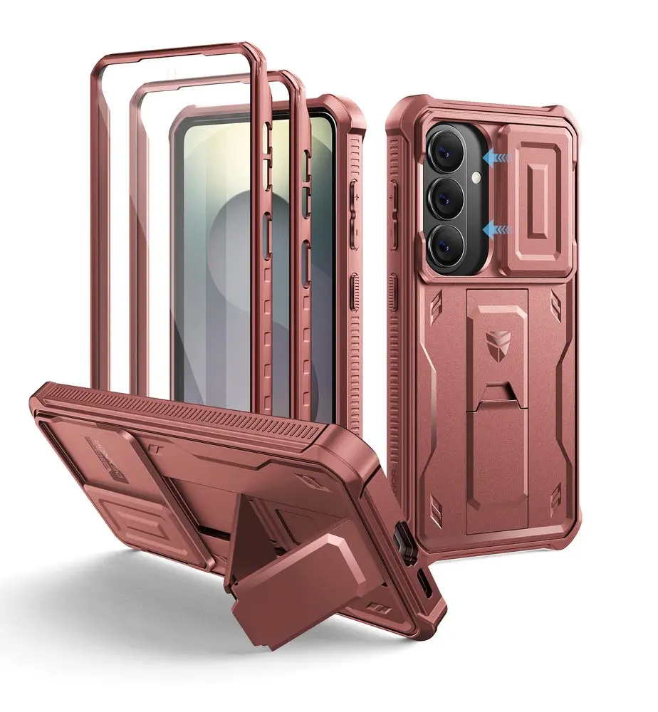 Dexnor 360 Kickstand Camprotector obal Samsung Galaxy S26, vínový