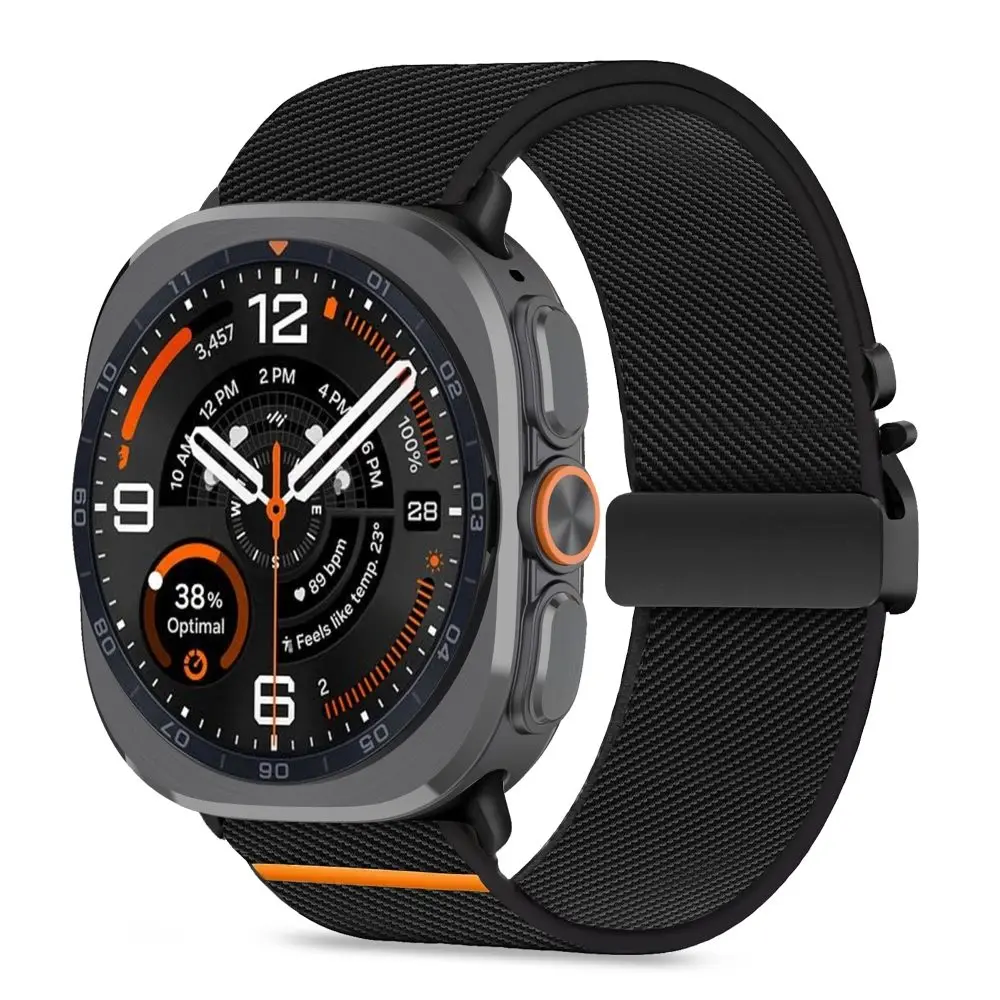 Tech-Protect Nylon Clasp řemínek, Samsung Galaxy Watch Ultra 1 / 2 2024-2026 (47 mm), černý
