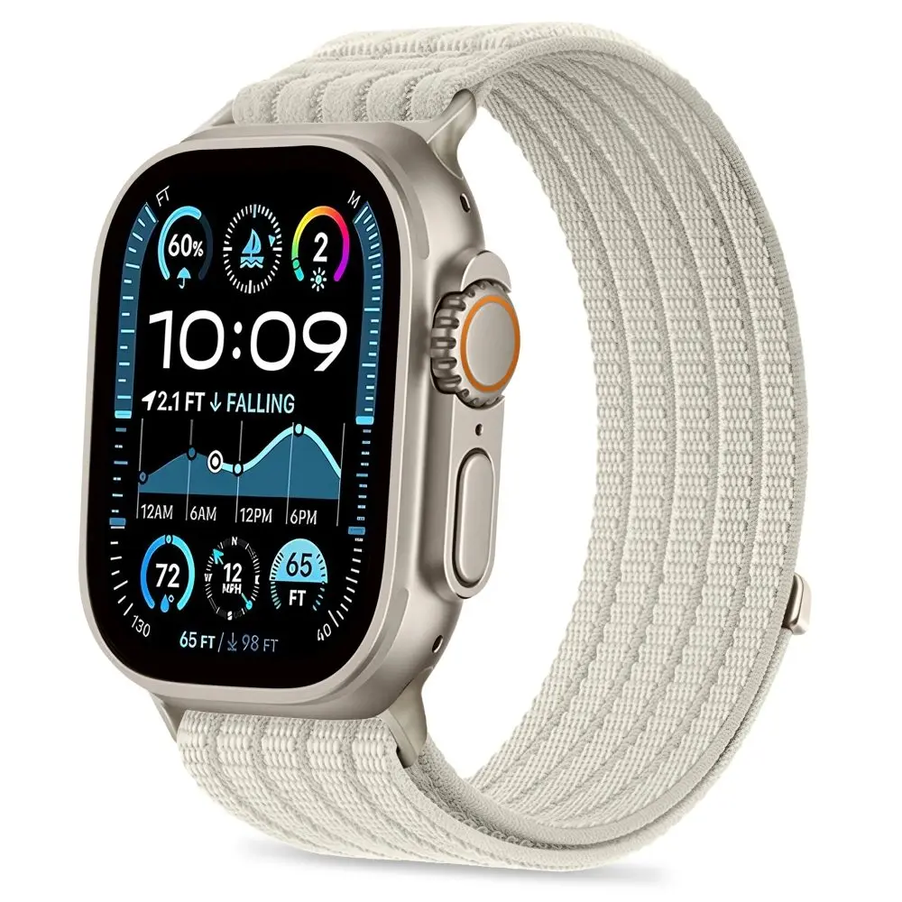 Tech-Protect Nylon Sport řemínek, Apple Watch 8 / 9 / 10 / 11 / SE / Ultra (44 / 45 / 46 / 49 mm), starlight