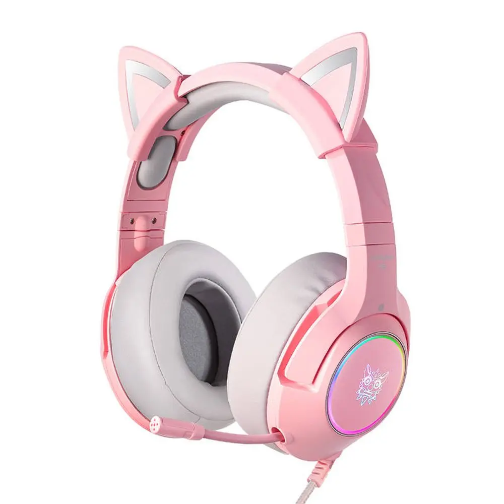 Onikuma K9 Herní sluchátka RGB, růžová