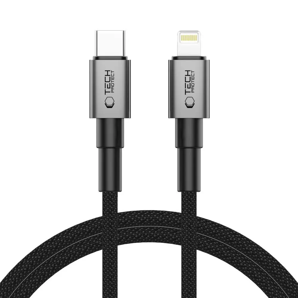 Tech-Protect UltraBoost DNA kabel Lightning, PD27W/3A, 1m, šedý