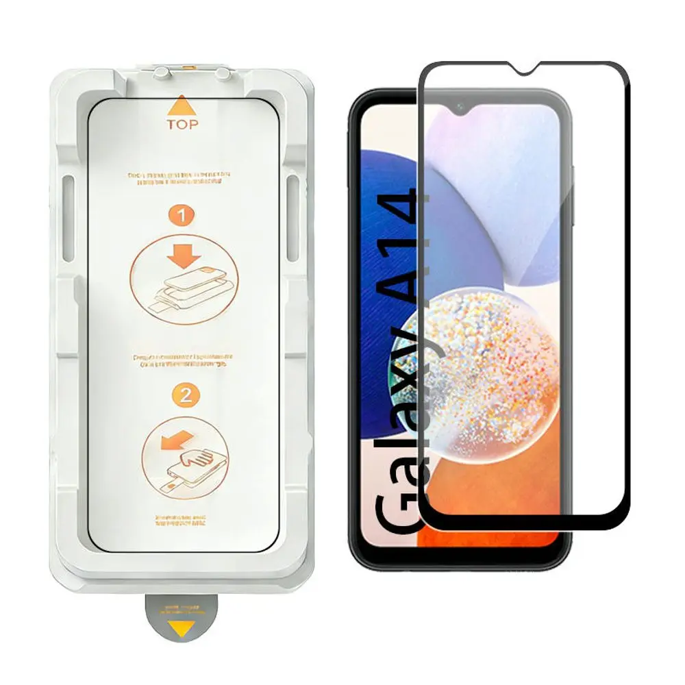 Wency Magic Box 5D Tvrzené sklo s jednoduchou aplikací, Samsung Galaxy A14, černé