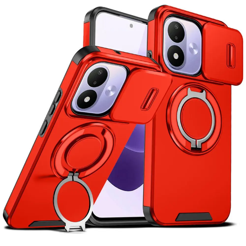 Camslide Stand obal, Xiaomi Redmi Note 17 4G / 5G, červený