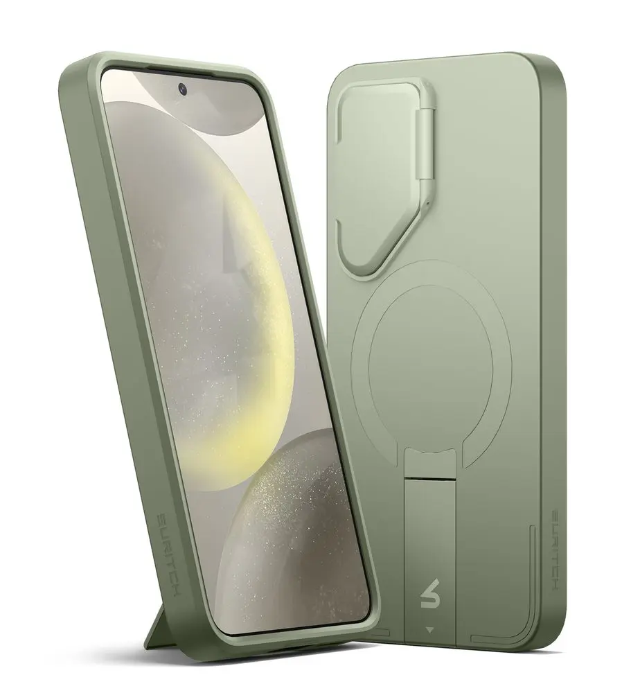 Suritch MagSafe Kickstand Camprotector obal Samsung Galaxy S25 Plus, zelený