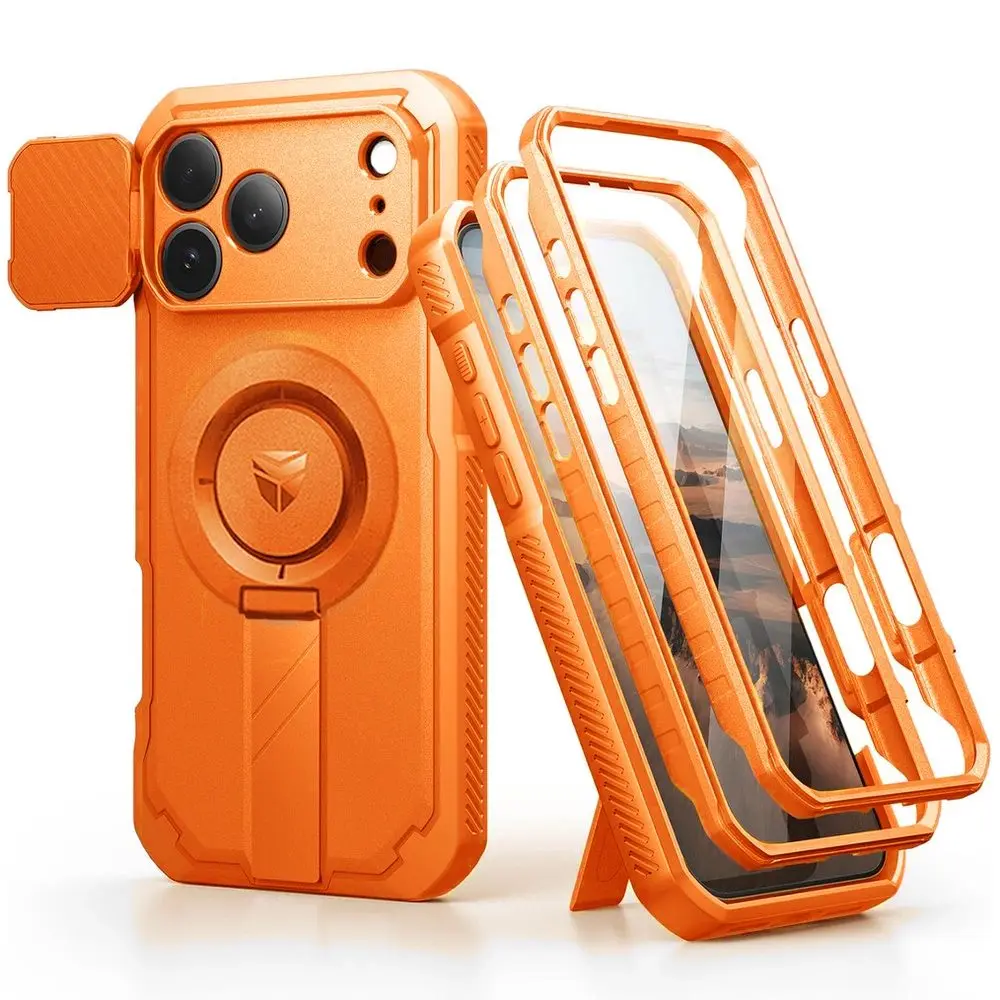 Dexnor MagSafe 360 Kickstand Camprotector obal iPhone 17 Pro / 18 Pro, oranžový